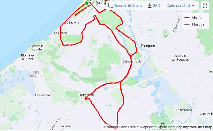 Parcours du marathon de Deauville