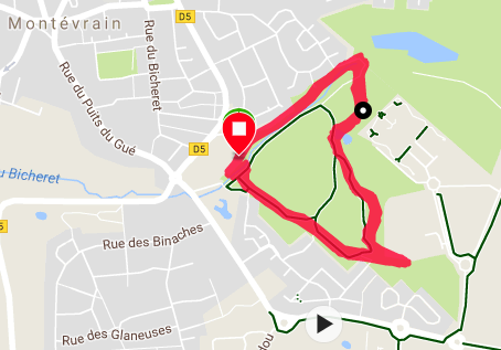 Course se déroulant sur une boucle de 2 km, dans la partie basse du parc des Fresnes à Montévrain